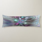 Kleurrijke Fantasy Abstract Modern Fractal Flower Lichaamskussen (Voorkant)