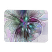 Kleurrijke Fantasy Abstract Modern Fractal Flower Magneet (Horizontaal)