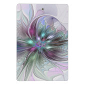 Kleurrijke Fantasy Abstract Modern Fractal Flower Mini Klembord (Achterkant)