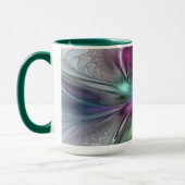 Kleurrijke Fantasy Abstract Modern Fractal Flower Mok (Links)
