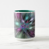 Kleurrijke Fantasy Abstract Modern Fractal Flower Mok (Midden)