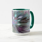 Kleurrijke Fantasy Abstract Modern Fractal Flower Mok (Voorkant rechts)