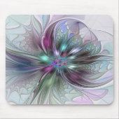 Kleurrijke Fantasy Abstract Modern Fractal Flower Muismat (Voorkant)