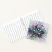 Kleurrijke Fantasy Abstract Modern Fractal Flower Notitieboek (Binnen)