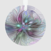 Kleurrijke Fantasy Abstract Modern Fractal Flower Ornament (achterkant)