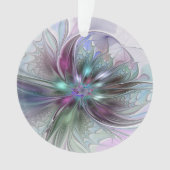 Kleurrijke Fantasy Abstract Modern Fractal Flower Ornament (voorkant)
