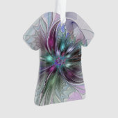 Kleurrijke Fantasy Abstract Modern Fractal Flower Ornament (voorkant)
