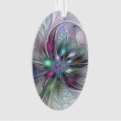Kleurrijke Fantasy Abstract Modern Fractal Flower Ornament (voorkant)