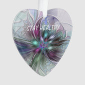 Kleurrijke Fantasy Abstract Modern Fractal Flower Ornament (voorkant)