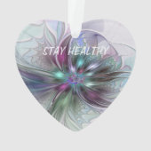 Kleurrijke Fantasy Abstract Modern Fractal Flower Ornament (achterkant)