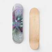 Kleurrijke Fantasy Abstract Modern Fractal Flower Persoonlijk Skateboard (Voorkant)