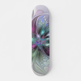 Kleurrijke Fantasy Abstract Modern Fractal Flower Persoonlijk Skateboard