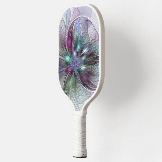 Kleurrijke Fantasy Abstract Modern Fractal Flower Pickleball Paddle (Links)