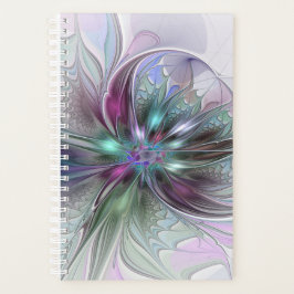 Kleurrijke Fantasy Abstract Modern Fractal Flower Planner