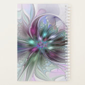 Kleurrijke Fantasy Abstract Modern Fractal Flower Planner (Achterkant)
