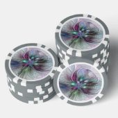 Kleurrijke Fantasy Abstract Modern Fractal Flower Poker Chips (Opstapeling)