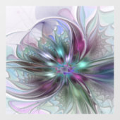 Kleurrijke Fantasy Abstract Modern Fractal Flower Raamsticker (Vel)