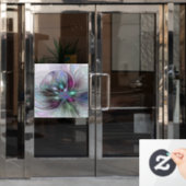 Kleurrijke Fantasy Abstract Modern Fractal Flower Raamsticker (Kantoordeur)