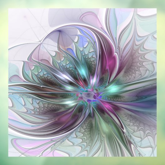 Kleurrijke Fantasy Abstract Modern Fractal Flower Raamsticker (Vel 3)