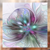 Kleurrijke Fantasy Abstract Modern Fractal Flower Raamsticker (Vel 2)