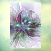 Kleurrijke Fantasy Abstract Modern Fractal Flower Raamsticker (Vel 3)