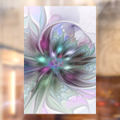 Kleurrijke Fantasy Abstract Modern Fractal Flower Raamsticker (Vel 2)