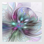Kleurrijke Fantasy Abstract Modern Fractal Flower Raamsticker (Vel)