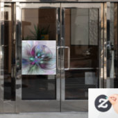 Kleurrijke Fantasy Abstract Modern Fractal Flower Raamsticker (Kantoordeur)