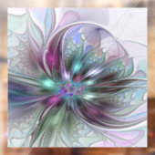 Kleurrijke Fantasy Abstract Modern Fractal Flower Raamsticker (Vel 2)