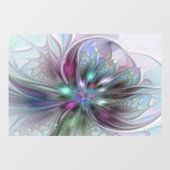 Kleurrijke Fantasy Abstract Modern Fractal Flower Raamsticker (Vel)
