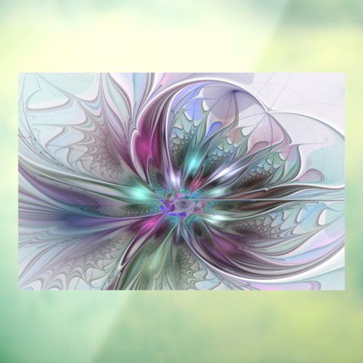 Kleurrijke Fantasy Abstract Modern Fractal Flower Raamsticker (Vel 3)