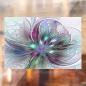 Kleurrijke Fantasy Abstract Modern Fractal Flower Raamsticker (Vel 2)