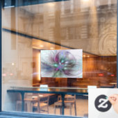 Kleurrijke Fantasy Abstract Modern Fractal Flower Raamsticker (Cafe Raam)