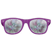 Kleurrijke Fantasy Abstract Modern Fractal Flower Retro Zonnebril (Voorkant)