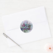 Kleurrijke Fantasy Abstract Modern Fractal Flower Ronde Sticker (Envelop)