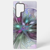 Kleurrijke Fantasy Abstract Modern Fractal Flower Samsung Galaxy Hoesje (Achterkant)