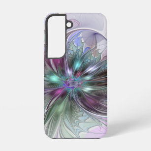Kleurrijke Fantasy Abstract Modern Fractal Flower Samsung Galaxy Hoesje
