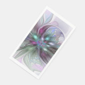 Kleurrijke Fantasy Abstract Modern Fractal Flower Servet (Hoek)