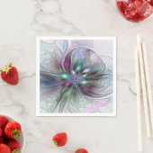 Kleurrijke Fantasy Abstract Modern Fractal Flower Servet (Insitu)