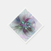 Kleurrijke Fantasy Abstract Modern Fractal Flower Servet (Hoek)