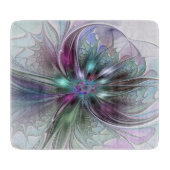 Kleurrijke Fantasy Abstract Modern Fractal Flower Snijplank (Voorkant)