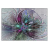 Kleurrijke Fantasy Abstract Modern Fractal Flower Snijplank (Voorkant)