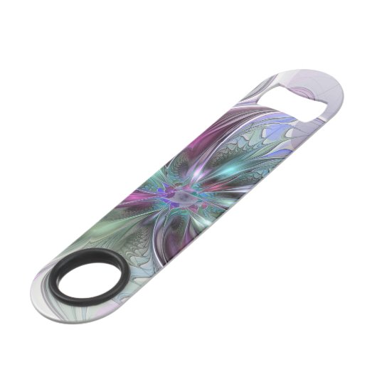 Kleurrijke Fantasy Abstract Modern Fractal Flower Speed Flessenopener (Voorkant Gekanteld)