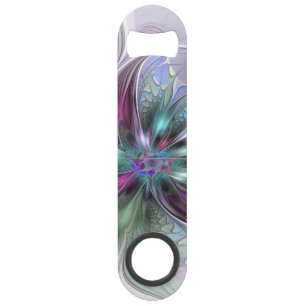 Kleurrijke Fantasy Abstract Modern Fractal Flower Speed Flessenopener