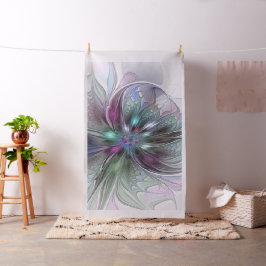 Kleurrijke Fantasy Abstract Modern Fractal Flower Stof