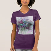 Kleurrijke Fantasy Abstract Modern Fractal Flower T-shirt (Voorkant)