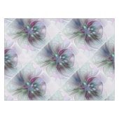 Kleurrijke Fantasy Abstract Modern Fractal Flower Tafelkleed (Voorkant (Horizontaal))