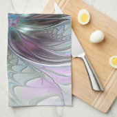 Kleurrijke Fantasy Abstract Modern Fractal Flower Theedoek (Quarter Fold)