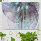 Kleurrijke Fantasy Abstract Modern Fractal Flower Theedoek (Gevouwen)