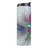 Kleurrijke Fantasy Abstract Modern Fractal Flower Thermosbeker (Gedraaid links)
